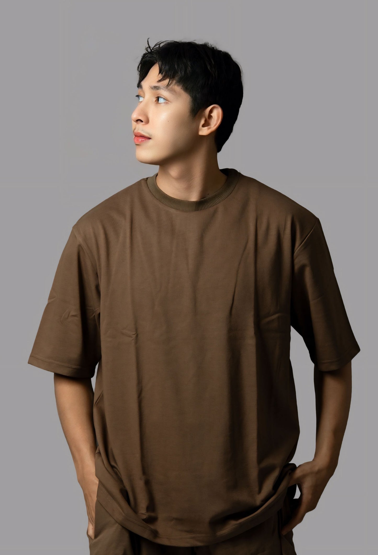 Wood Oversized Plain Oversize T-Shirt in Dubai UAE Local Made - Easy tear-off label for rebranding