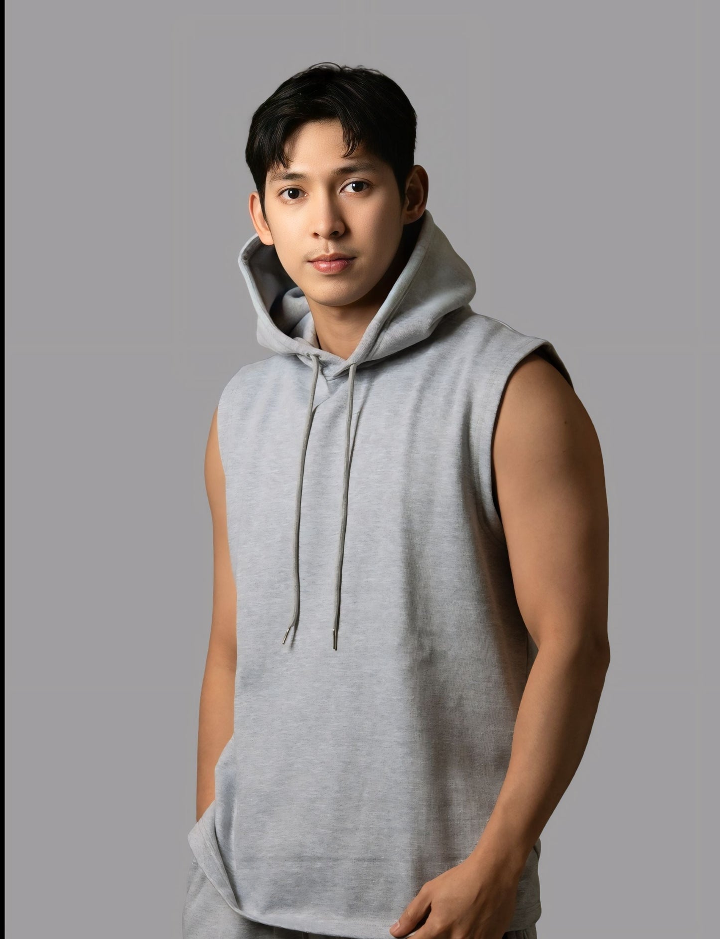 Men's Gray Tank Top Sleeveless Hoodie - Dubai Edition