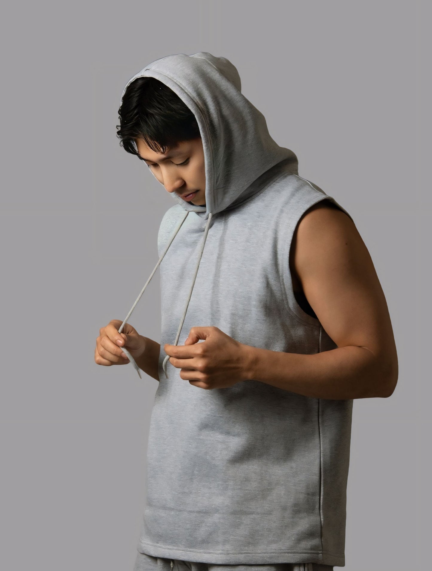 Men's Gray Tank Top Sleeveless Hoodie - Dubai Edition