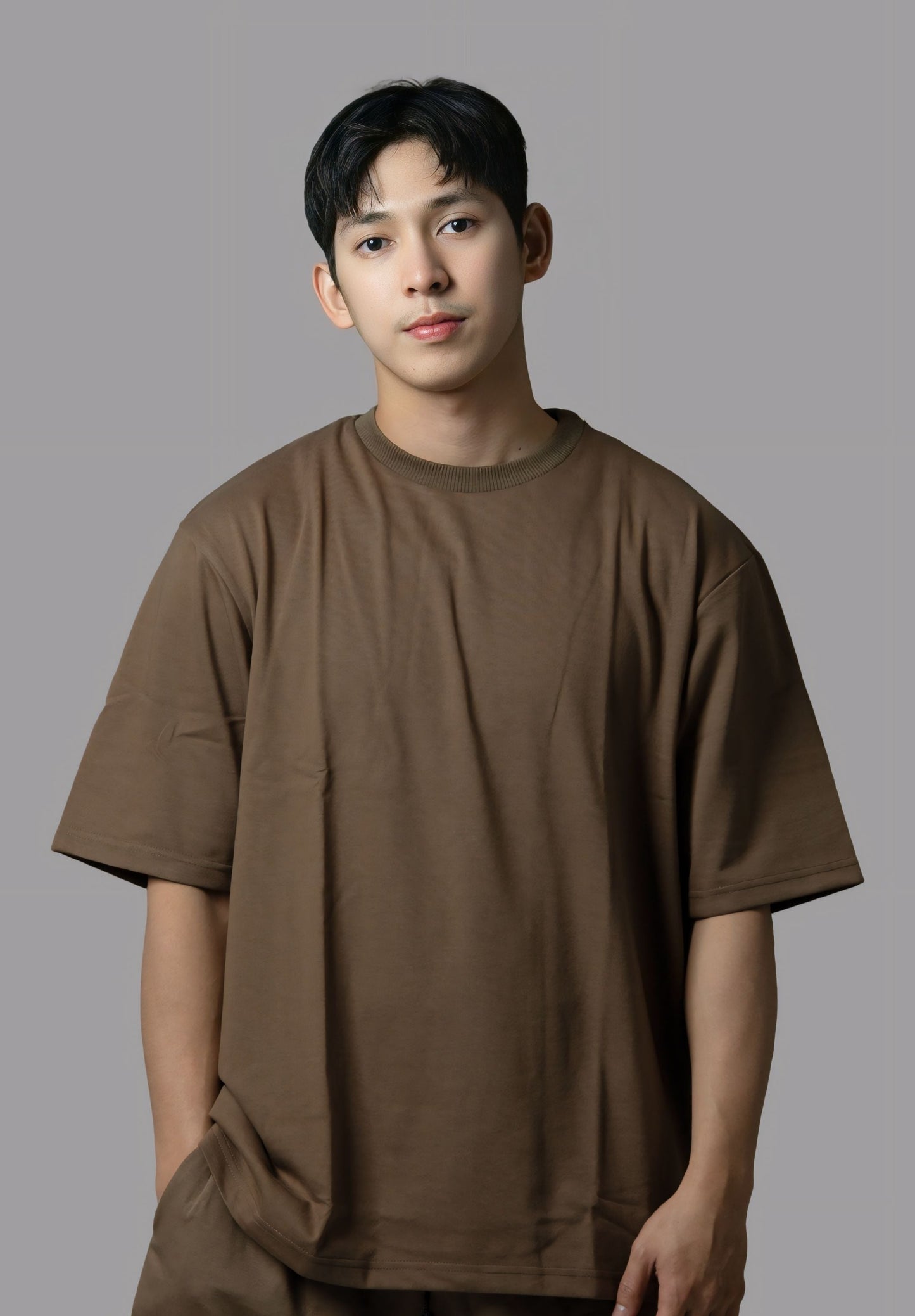 Wood Oversized Plain Oversize T-Shirt in Dubai UAE Local Made - Easy tear-off label for rebranding