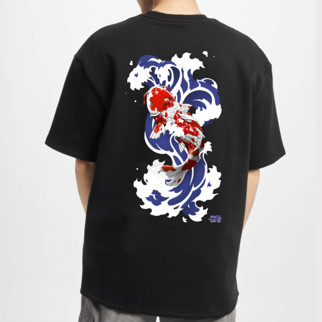 Japanese Koi Fish Men Oversize T-Shirt Dubai  Collection