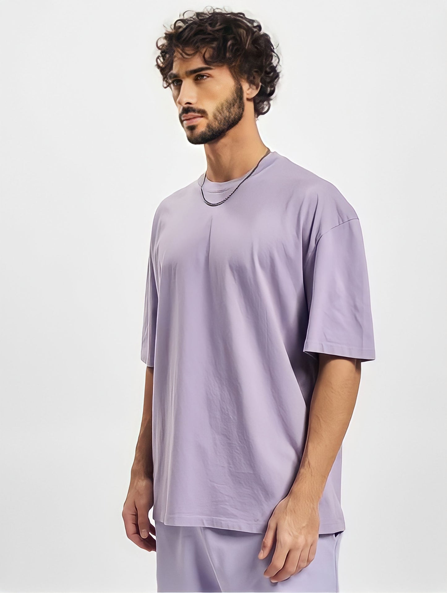 Beach Lilac Plain Oversize T-Shirt in Dubai, UAE Local Made - Easy tear-off label for rebranding