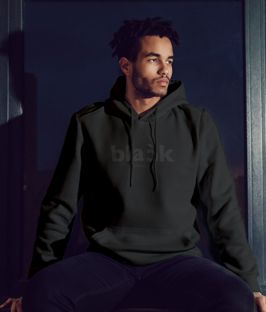 Black Khami Urban Comfort: Discover Dubai in Style with Our Men's Cotton Hoodie - Exclusive Blend of Comfort and Trendsetting Fashion