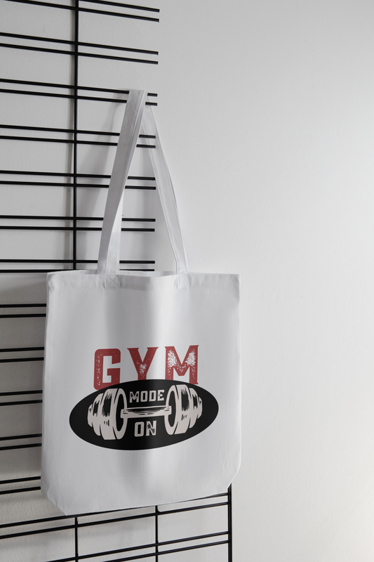 Gym Mode On Tote Bag Dubai: Fitness Print