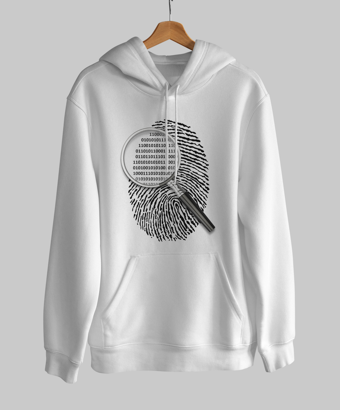 Dubai Innovation: Pure Cotton Hoodie with Binary Number-Inspired Fingerprint Design