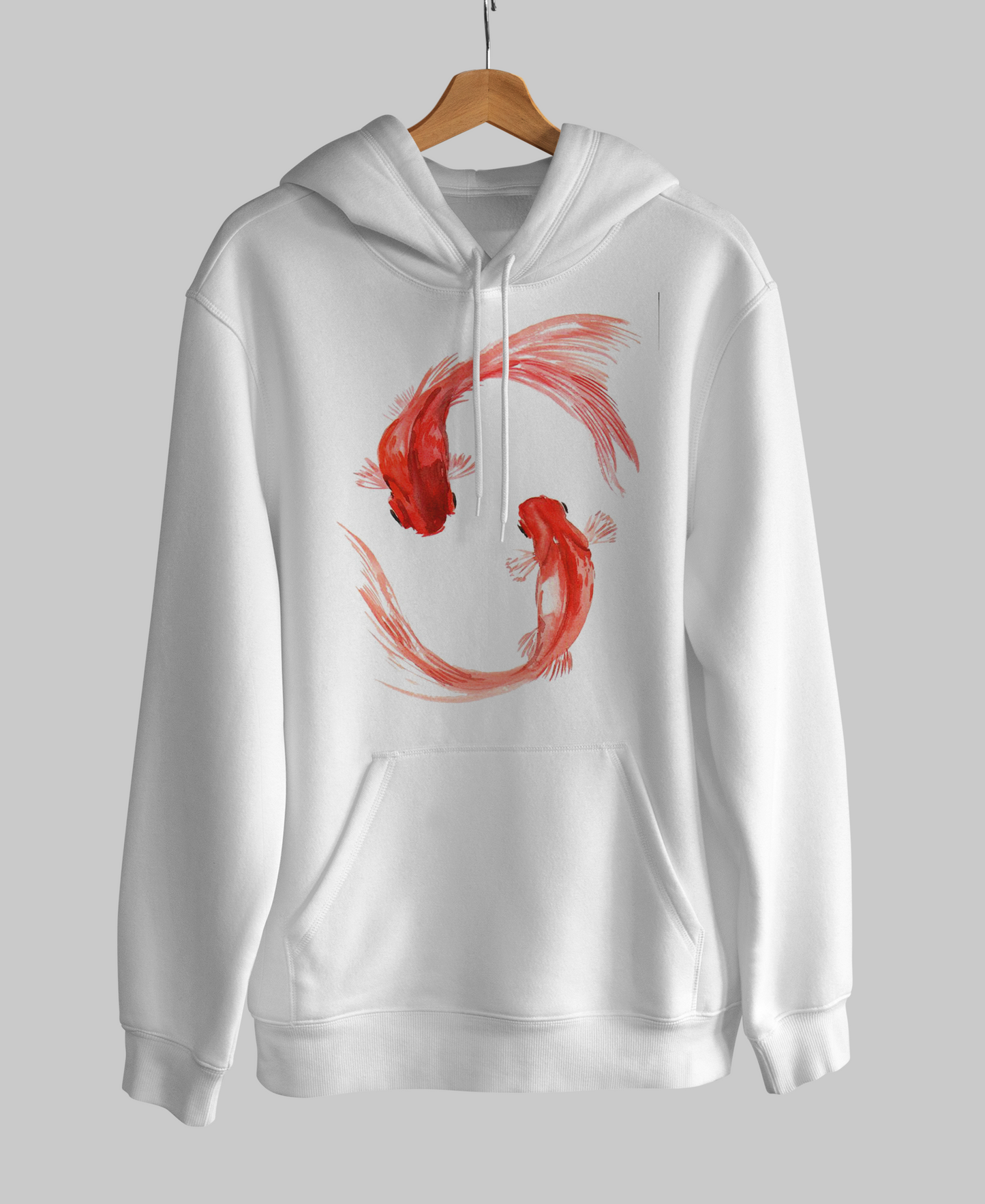 Dubai Harmony: Pure Cotton Hoodie with Japanese Koi Print