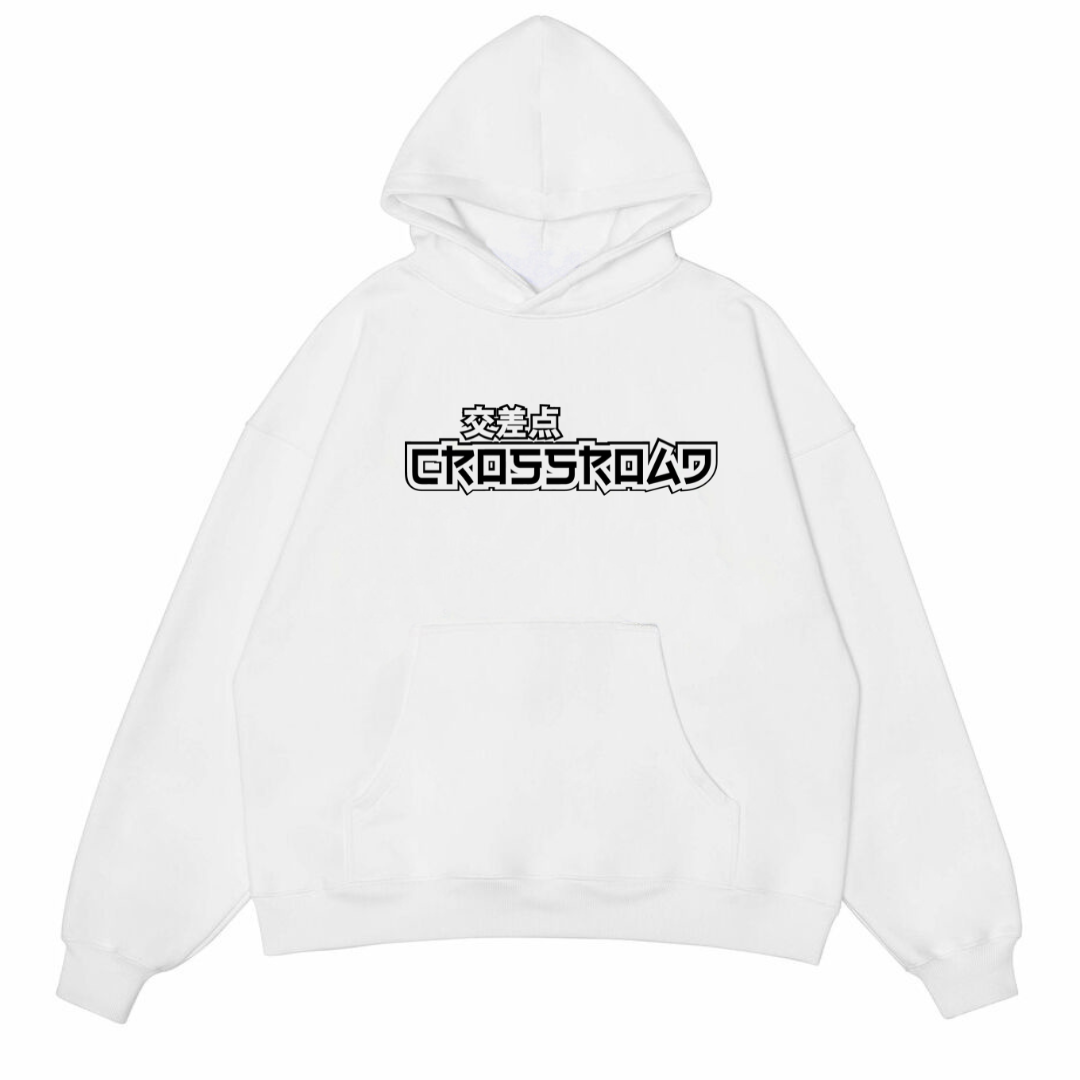 CROSSROAD - WHITE HOODIE - UNISEX