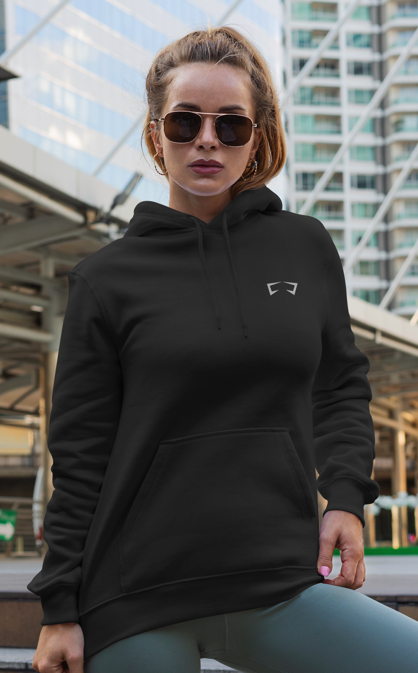 Dubai Chic: Black Khami Hoodie - New Collection, Pure Cotton, Locally Crafted in the UAE