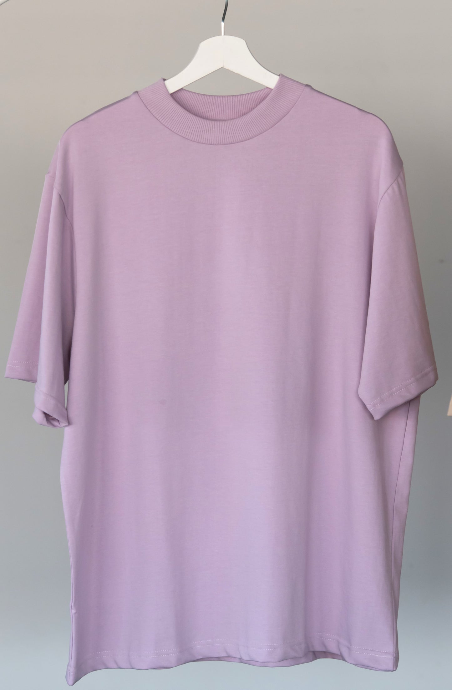 Beach Lilac Plain Oversize T-Shirt in Dubai, UAE Local Made - Easy tear-off label for rebranding