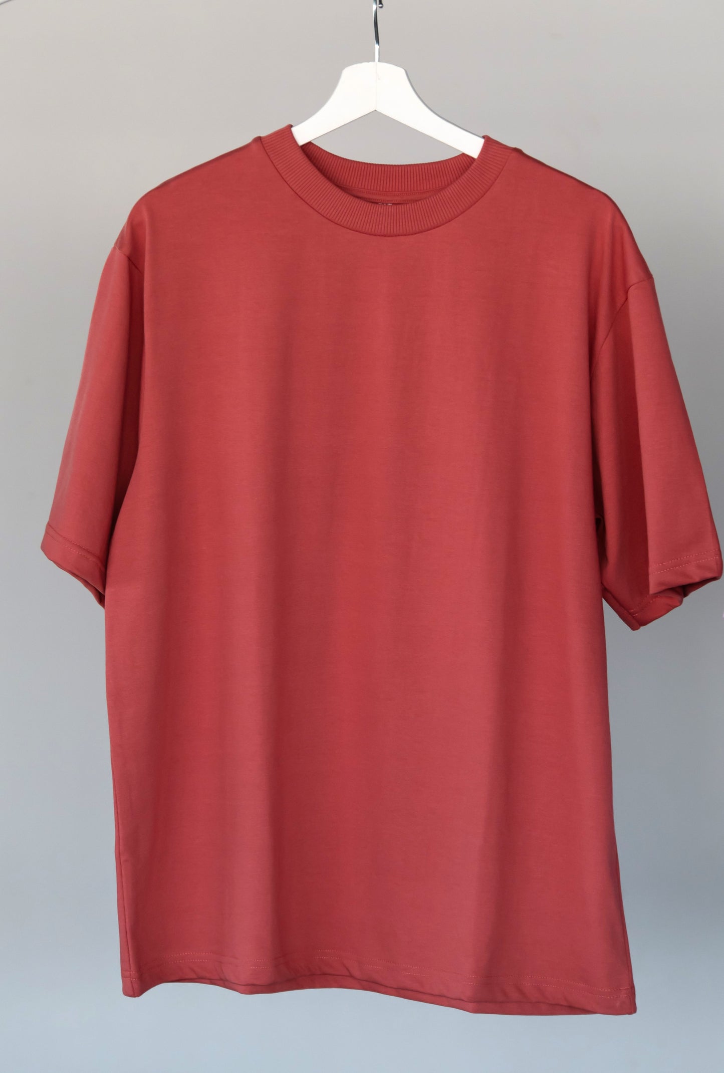 Rose Wood Plain Oversize T-Shirt in Dubai, UAE Local Made - Easy tear-off label for rebranding