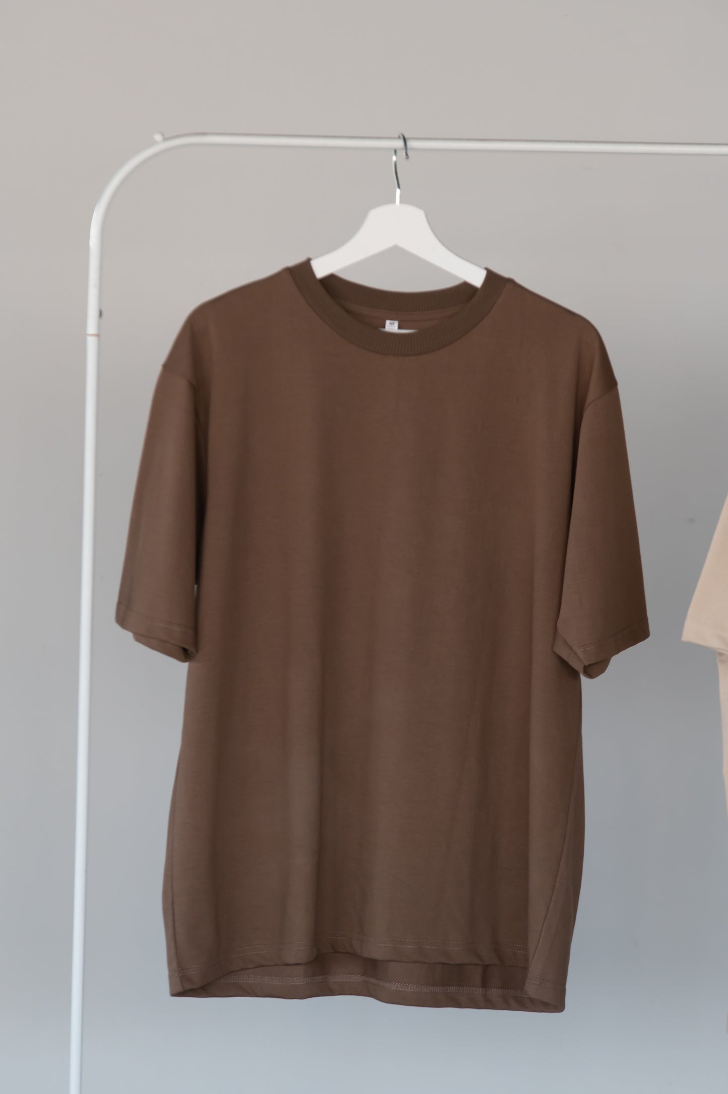 Wood Oversized Plain Oversize T-Shirt in Dubai UAE Local Made - Easy tear-off label for rebranding