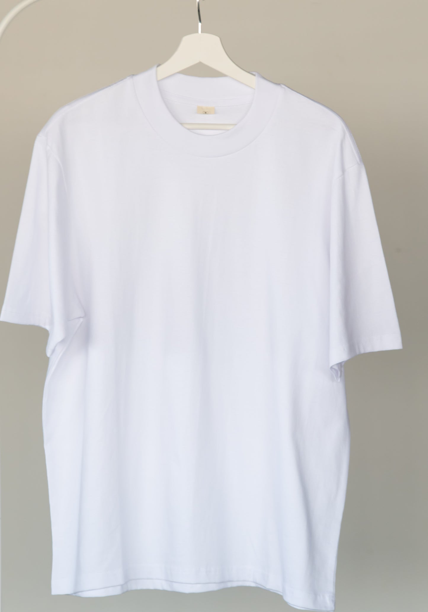 Porcelain White Plain Oversize T-Shirt in Dubai, UAE Local Made - Easy tear-off label for rebranding