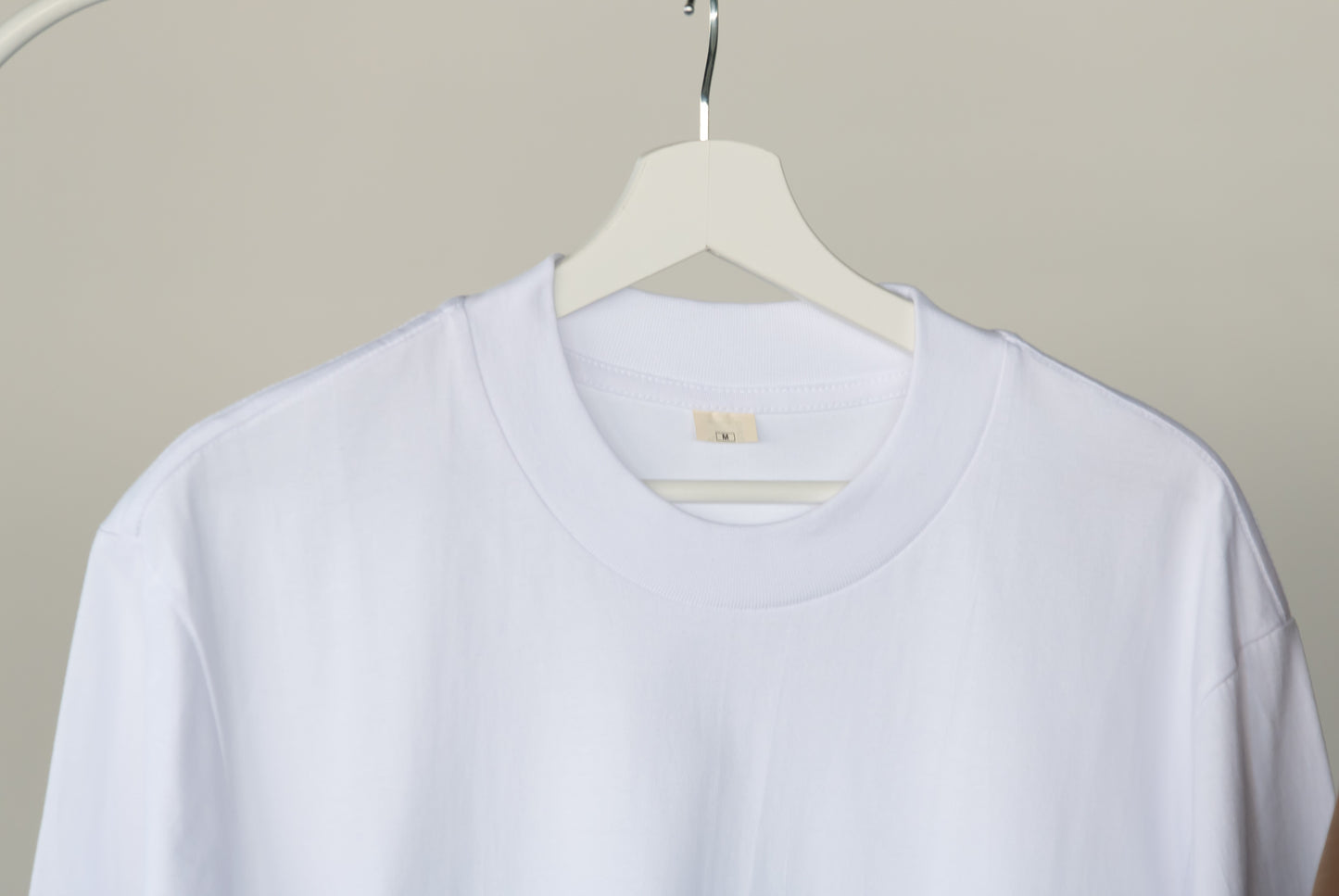 Porcelain White Plain Oversize T-Shirt in Dubai, UAE Local Made - Easy tear-off label for rebranding