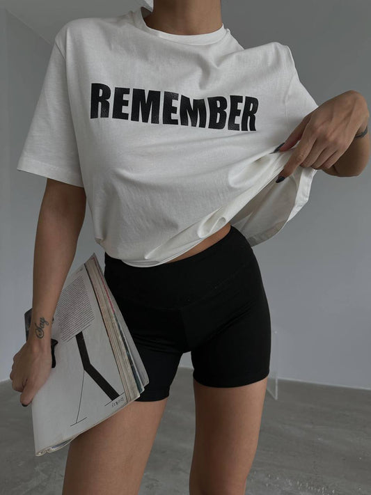 REMEMBER - WOMEN TEE IN WHITE