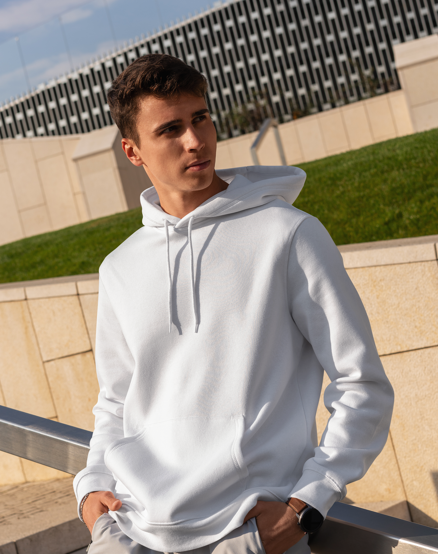 Pure Comfort: Unisex White Plain Hoodie in Dubai