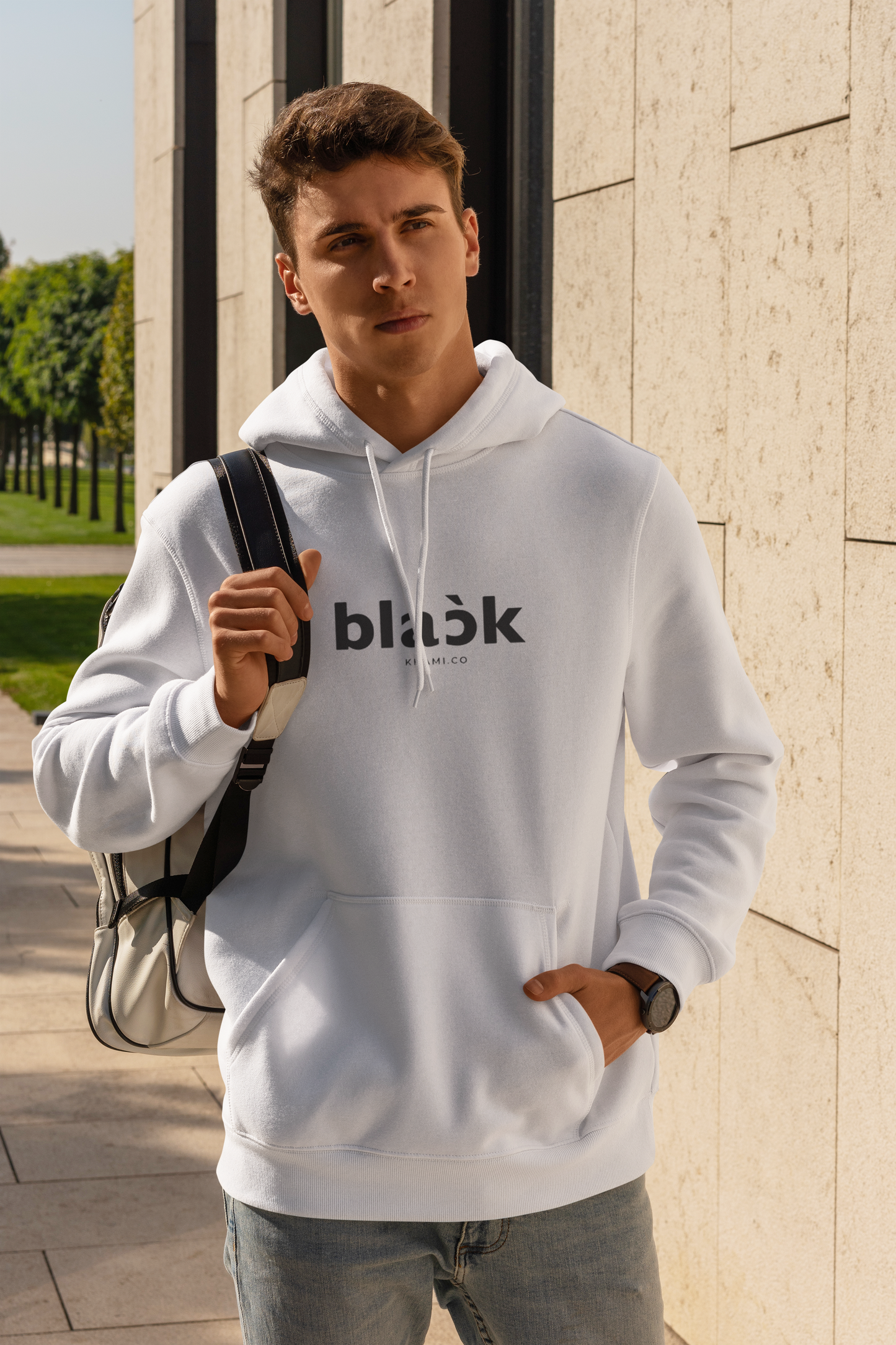 Black Khami Urban Comfort: Discover Dubai in Style with Our Men's Cotton Hoodie - Exclusive Blend of Comfort and Trendsetting Fashion