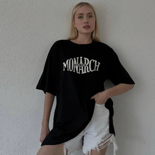 MONARCH - WOMEN OVERSIZED TEE IN BLACK