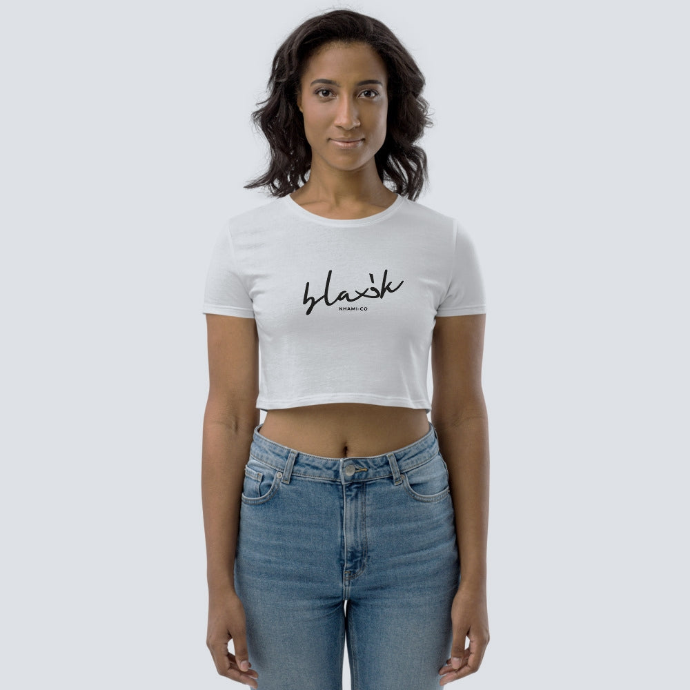 Women’s Black x Khami - Crop Tee White