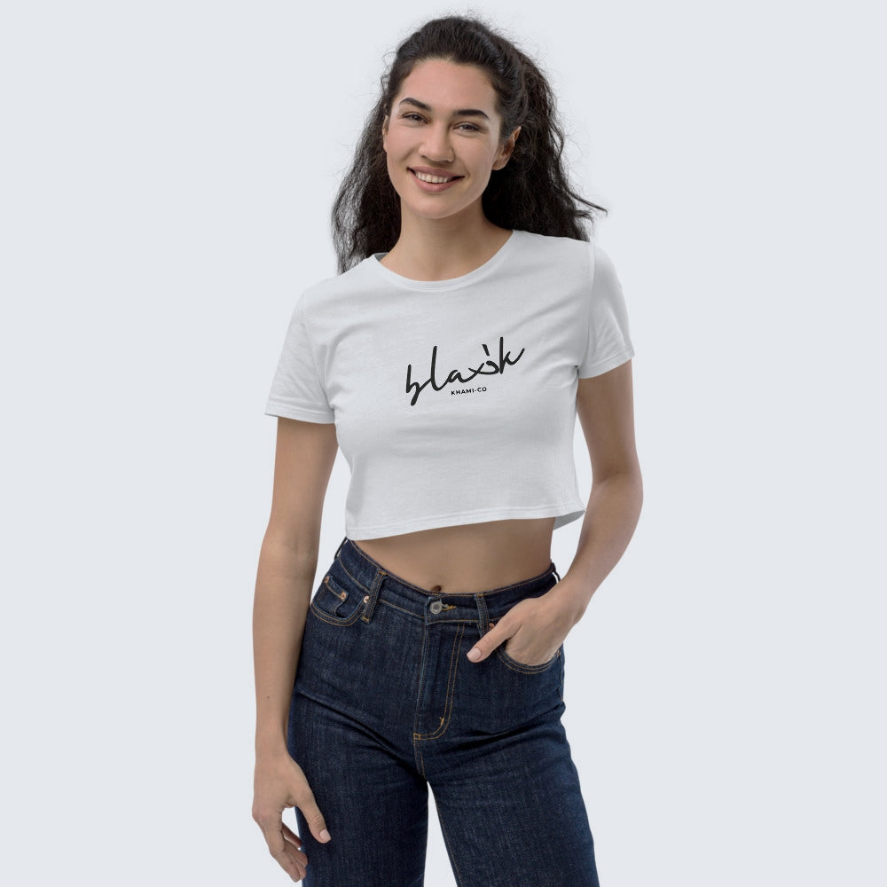 Women’s Black x Khami - Crop Tee White