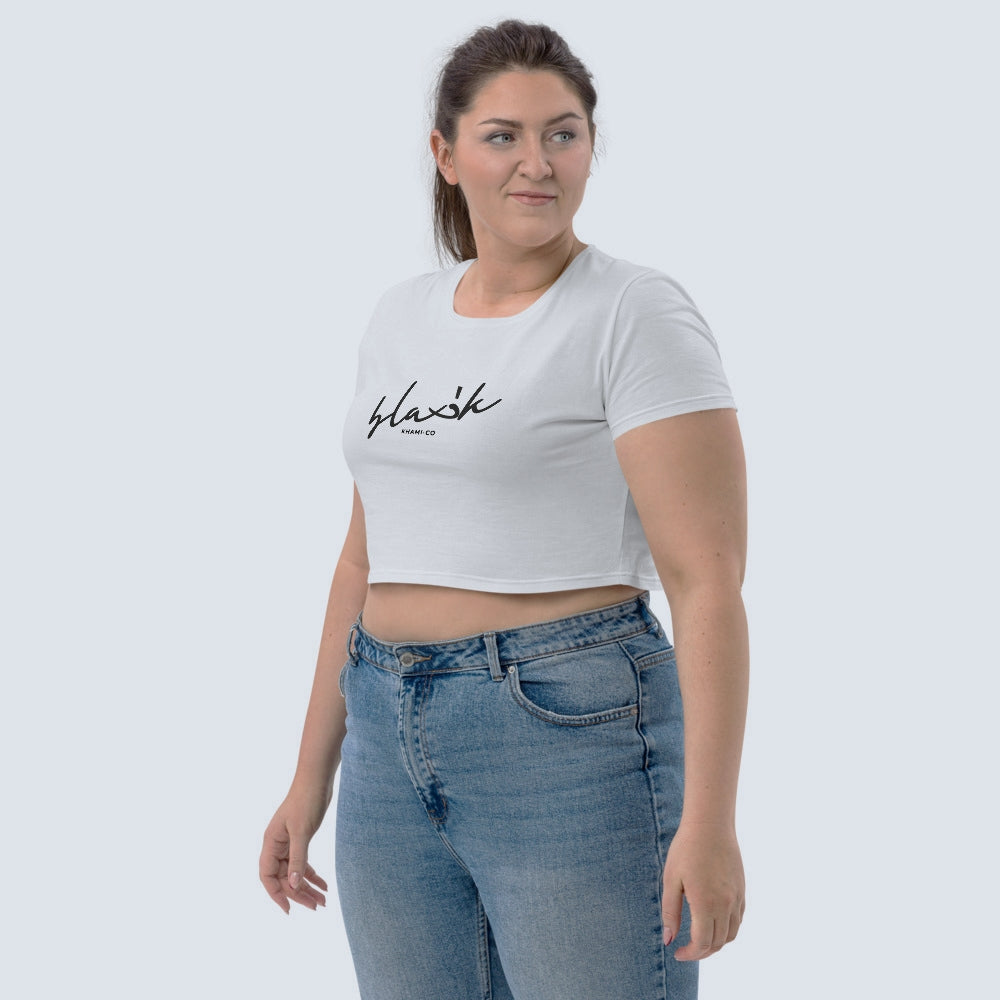 Women’s Black x Khami - Crop Tee White