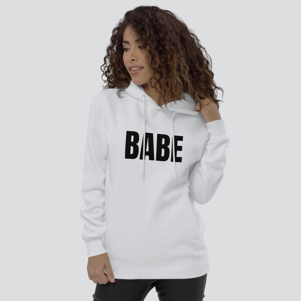 BABE HOODIE IN WHITE