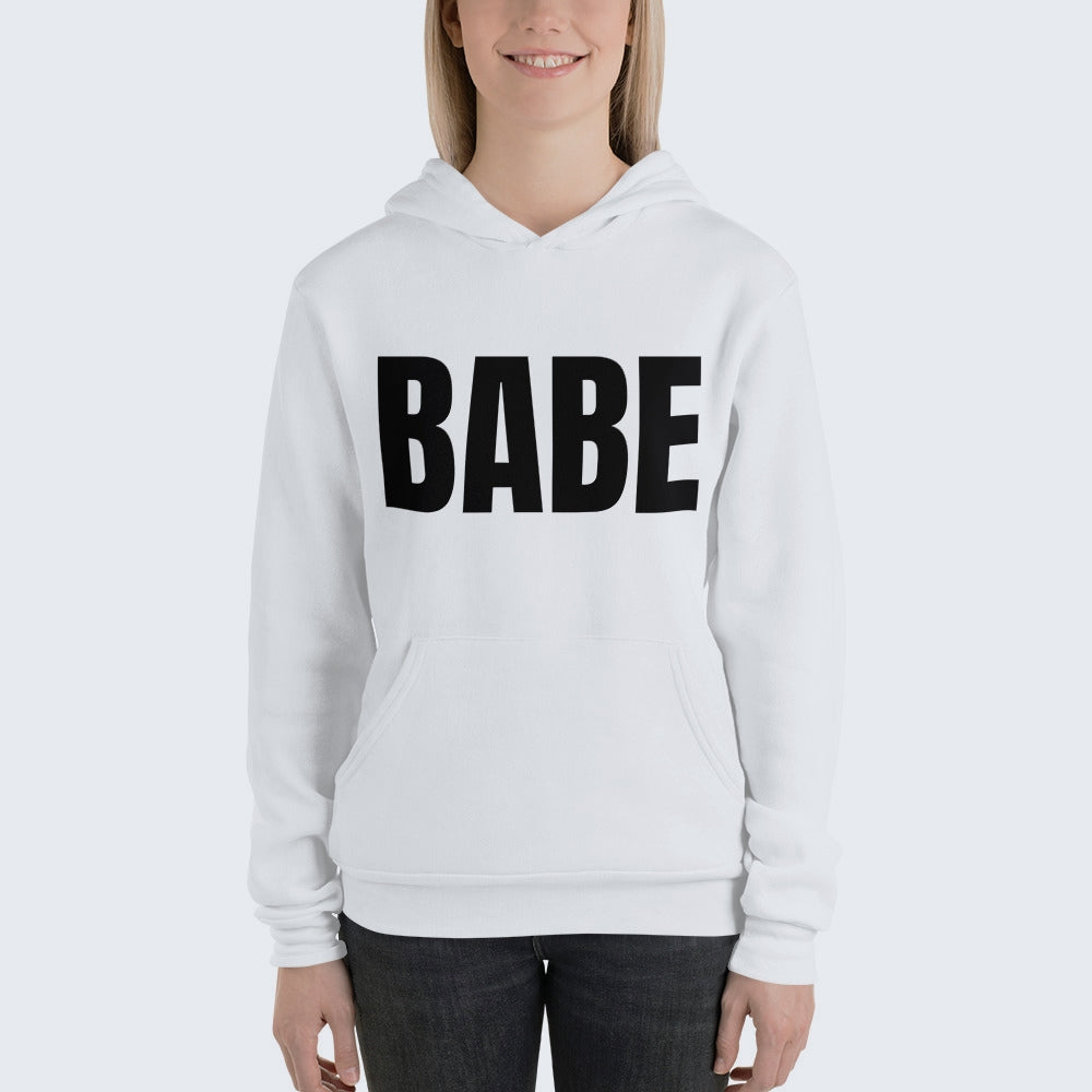 BABE HOODIE IN WHITE